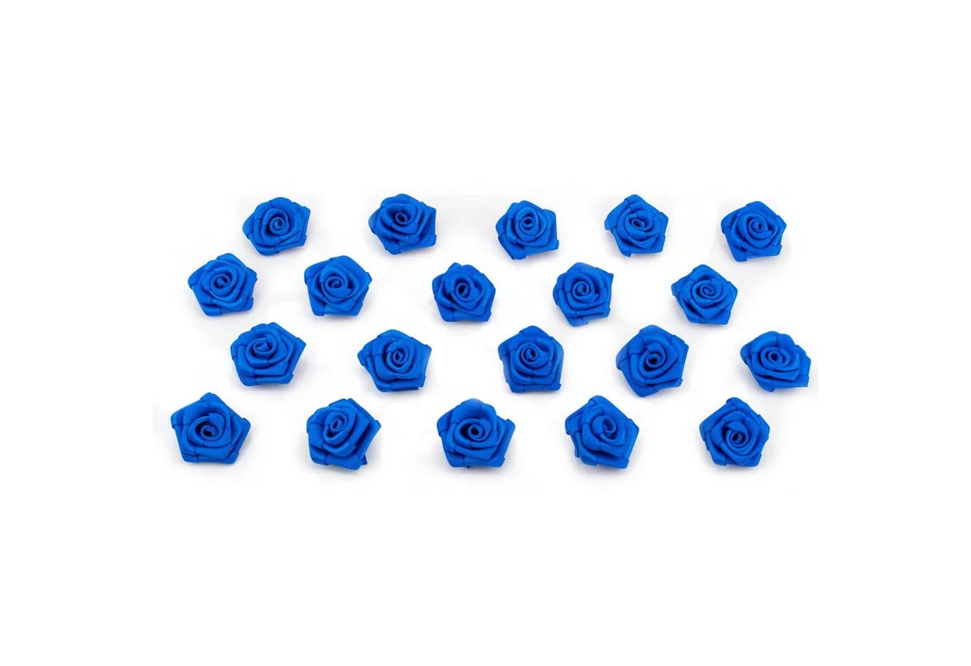 Creativery Satinrosen 2cm Blau 20 Stück zum Basteln & Aufnähen