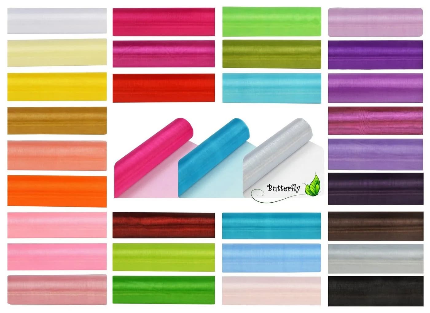 Creativery Organza Stoff 9m Rolle 36cm CRYSTAL Violett