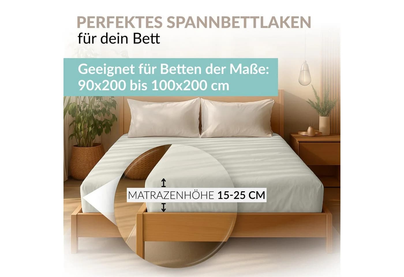 Carpe Sonno Spannbettlaken Jersey 100% Baumwolle Beige