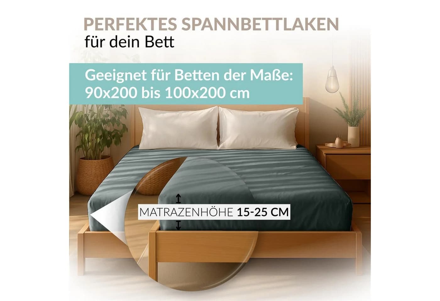 Carpe Sonno Spannbettlaken Jersey Grau 100% Baumwolle