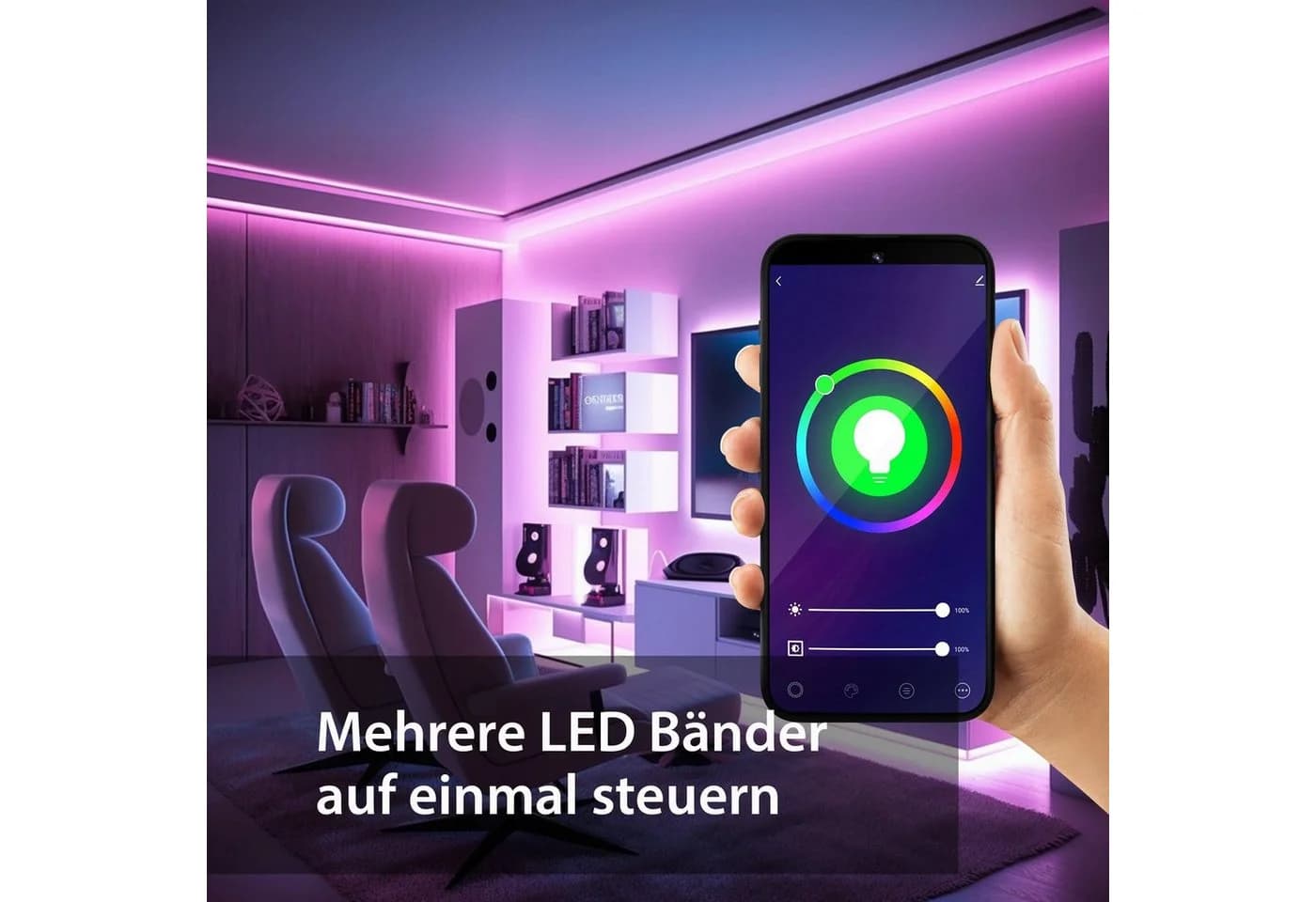XCOAST LED-Streifen 2m Smartes Selbstklebendes LED Band Dimmbar