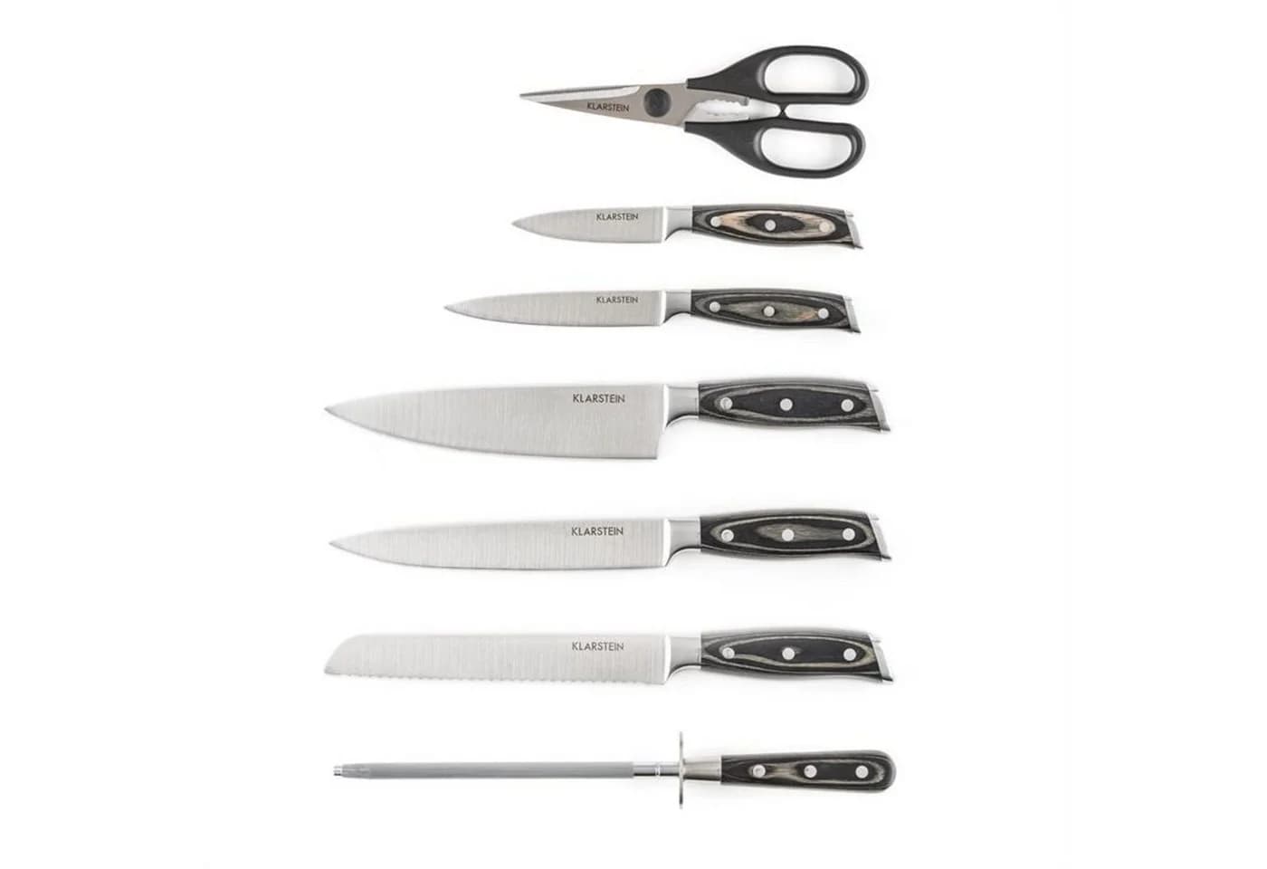 Klarstein Messer-Set Katana 8 mit Messerblock Edelstahl