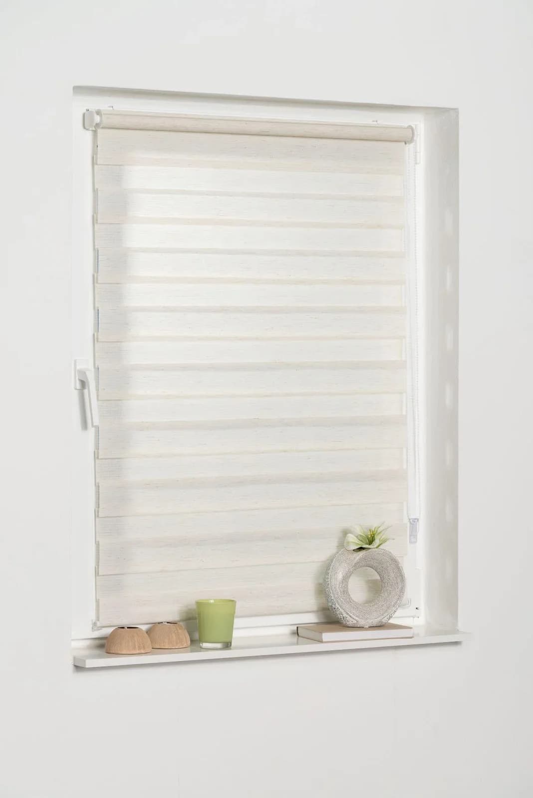 K-HOME Maringa Doppelrollo Klemmfix Beige Polyester