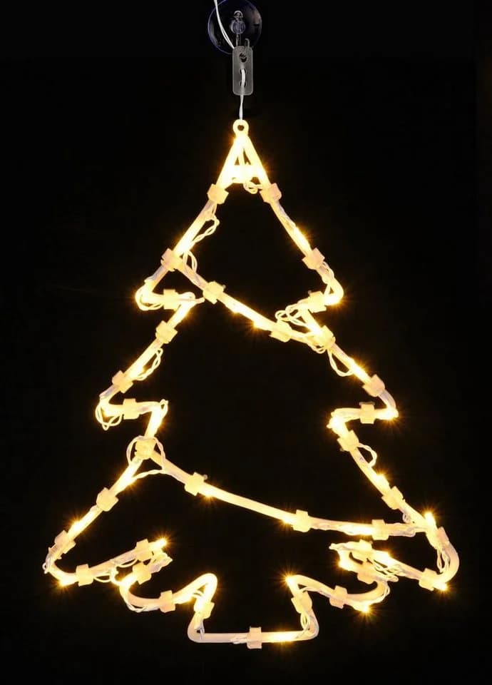 Spetebo LED Fensterbild Tannenbaum mit Dual Timer