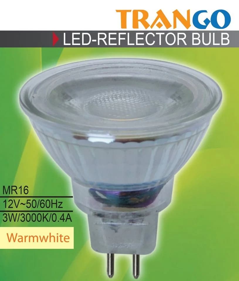 TRANGO LED-Leuchtmittel 3er Set MR16 3000K Warmweiß 3W