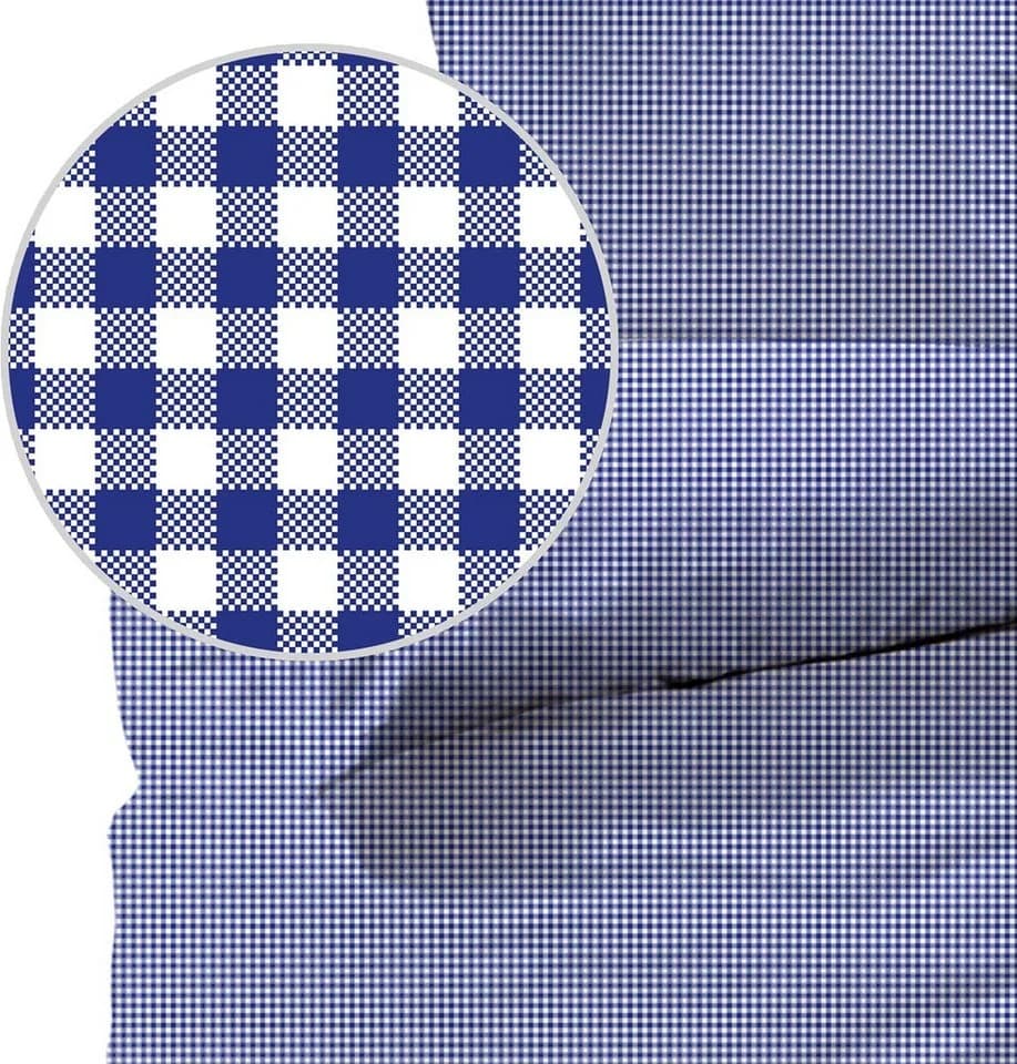 Lavea Seersucker Bettwäsche 2-teilig Karo 100% Baumwolle Blau