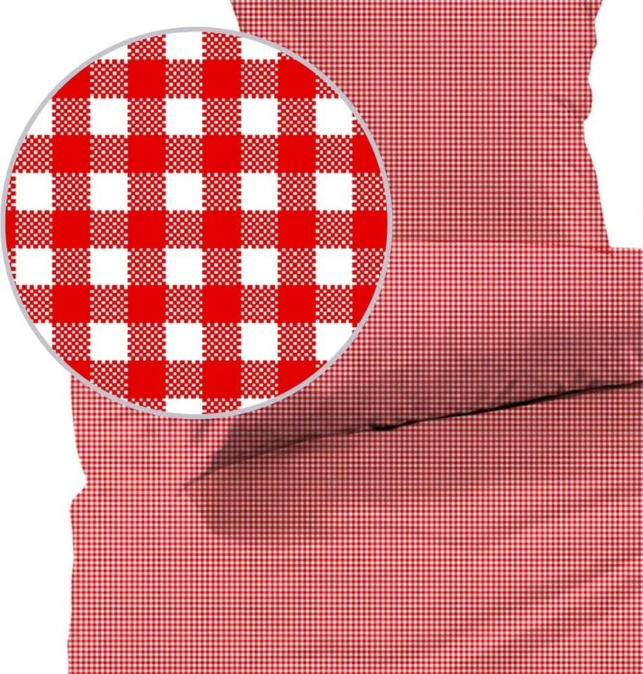 Lavea Bettwäsche Seersucker Karo 2-tlg. 100% Baumwolle Rot