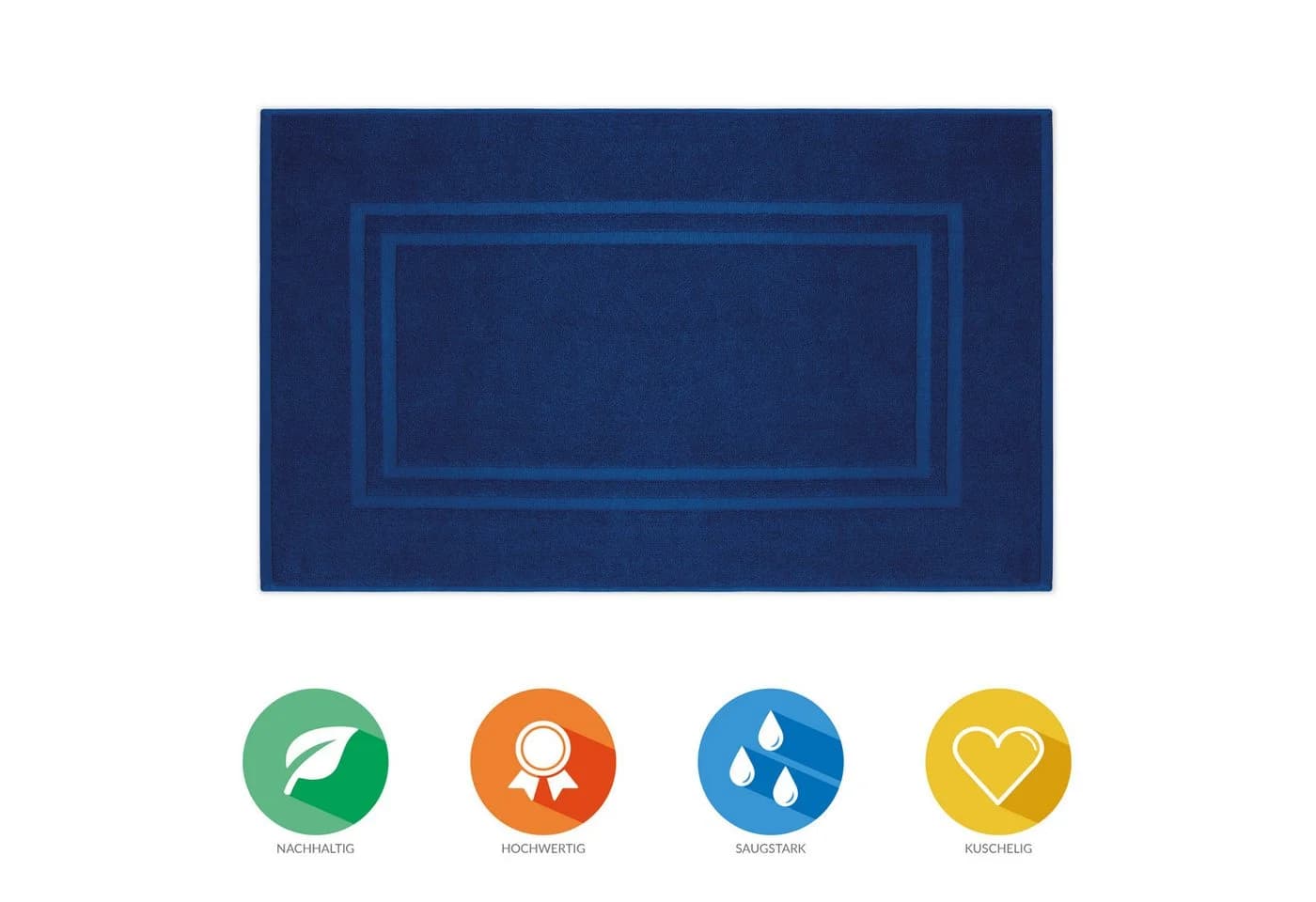Lavea Badematte Bali Navyblau Bio-Baumwolle GOTS-zertifiziert