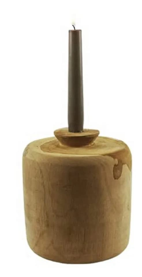 AMBIENTE-LEBENSART.DE Kerzenständer Teakholz Massiv