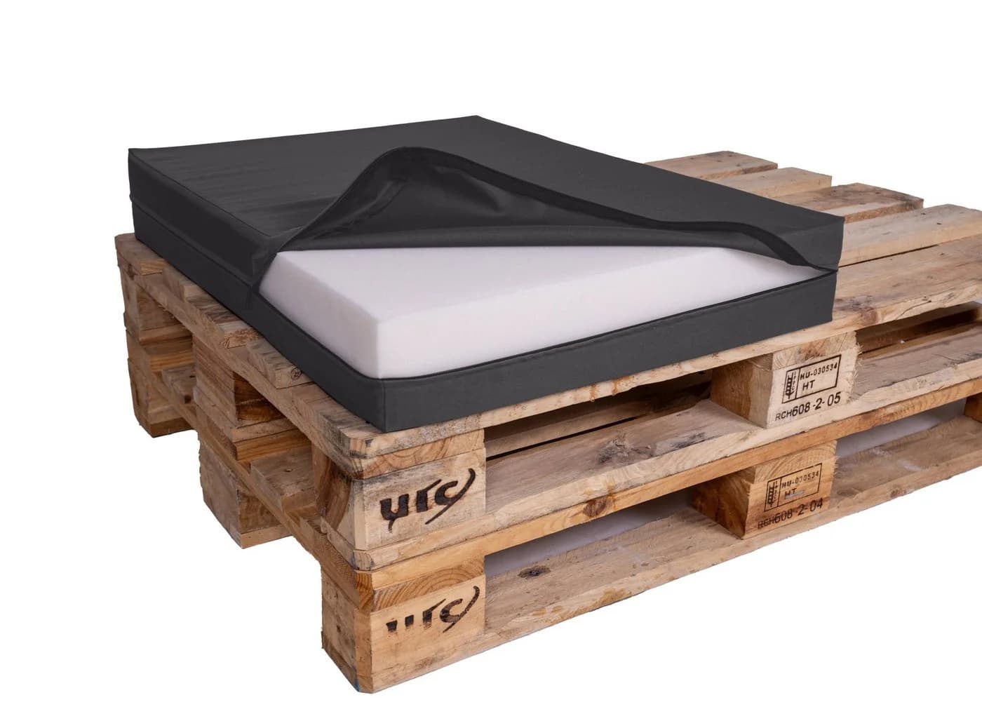 TexDeko Palettenkissen Halbes 60x80cm Wasserabweisend Grau