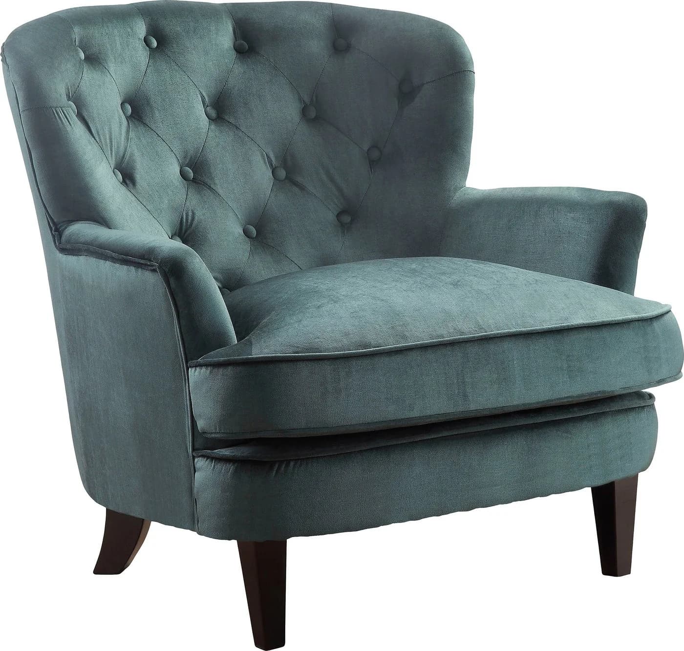 ATLANTIC HOME COLLECTION Sessel Leo Samtgrün mit Federkern