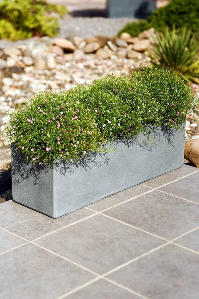 VIVANNO Balkonkasten Beton Grau Matt Modern