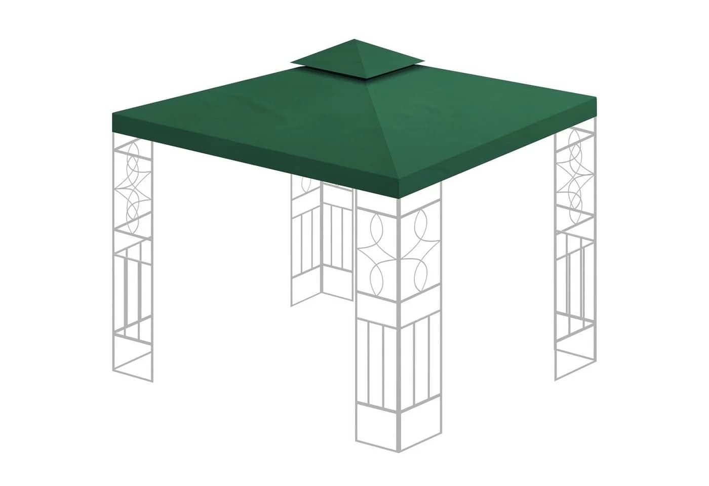 habeig Pavillon-Ersatzdach 3x3m Grün PVC Wasserdicht