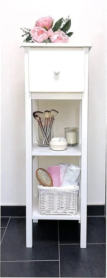 habeig Beistelltisch Badschrank Flurtisch Salontisch Badezimmerschrank Tisch Weiß