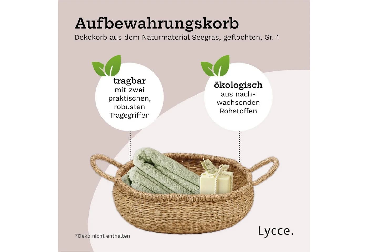 Lycce Aufbewahrungskorb Natur geflochten aus Seegras