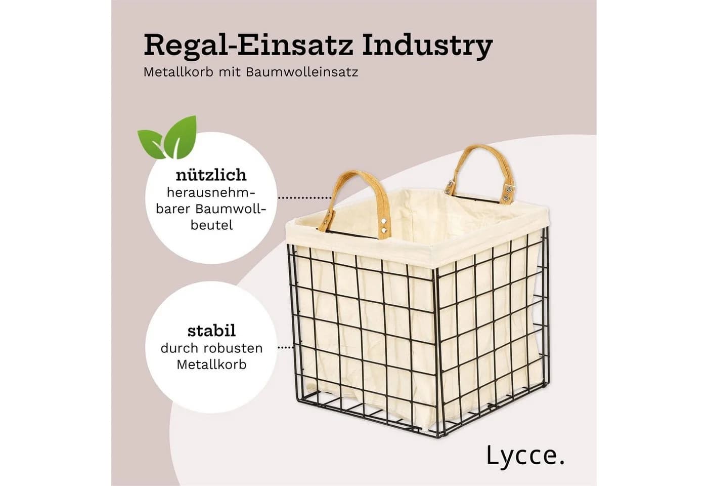 Lycce Regalkorb Industry Aufbewahrungskorb Metall schwarz