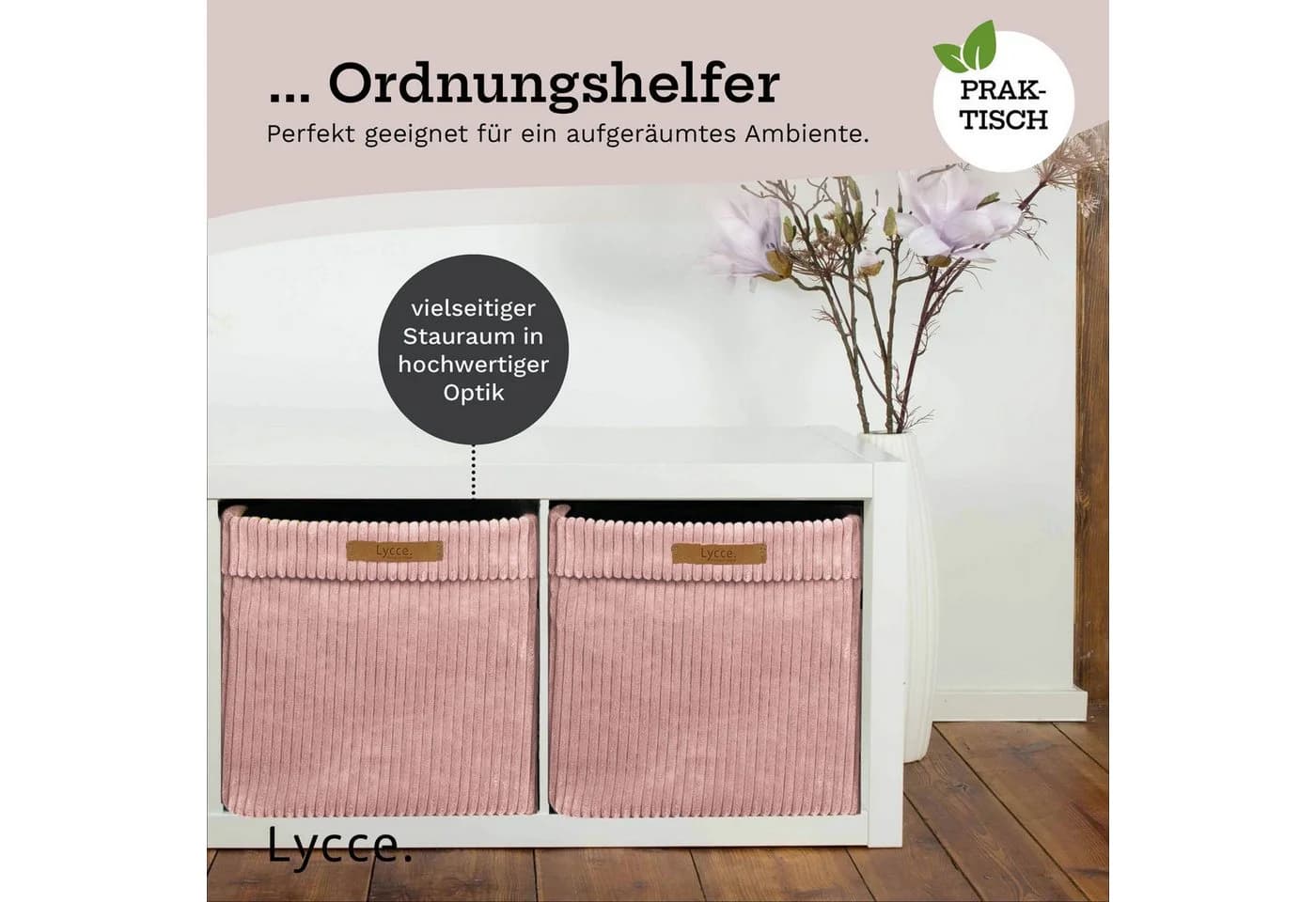 Lycce Kallax Boxen Cord, faltbare Aufbewahrungsboxen 33x33xH31cm