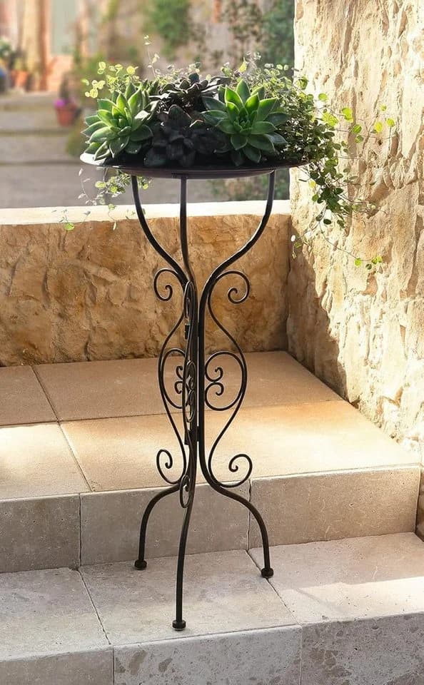 Dekoleidenschaft Beistelltisch Country-Style Schwarz Metall