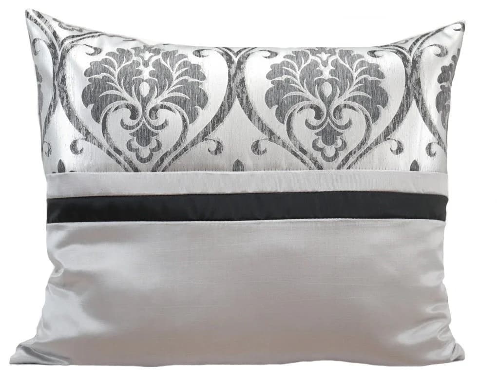 Rodnik Tagesdecke Prag 3-tlg. Set Grau/Schwarz/Silber Polyester