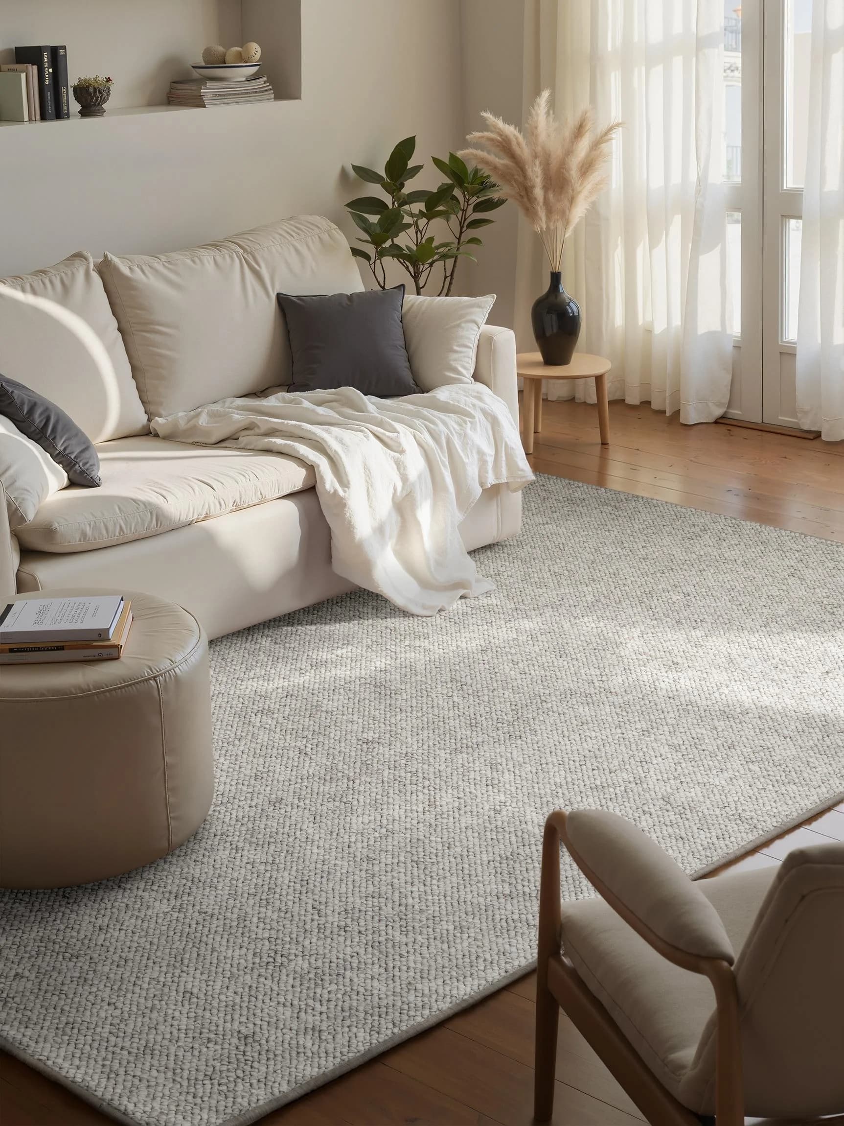 Hanse Home Woll-Optik Teppich Wolly 2 Grau