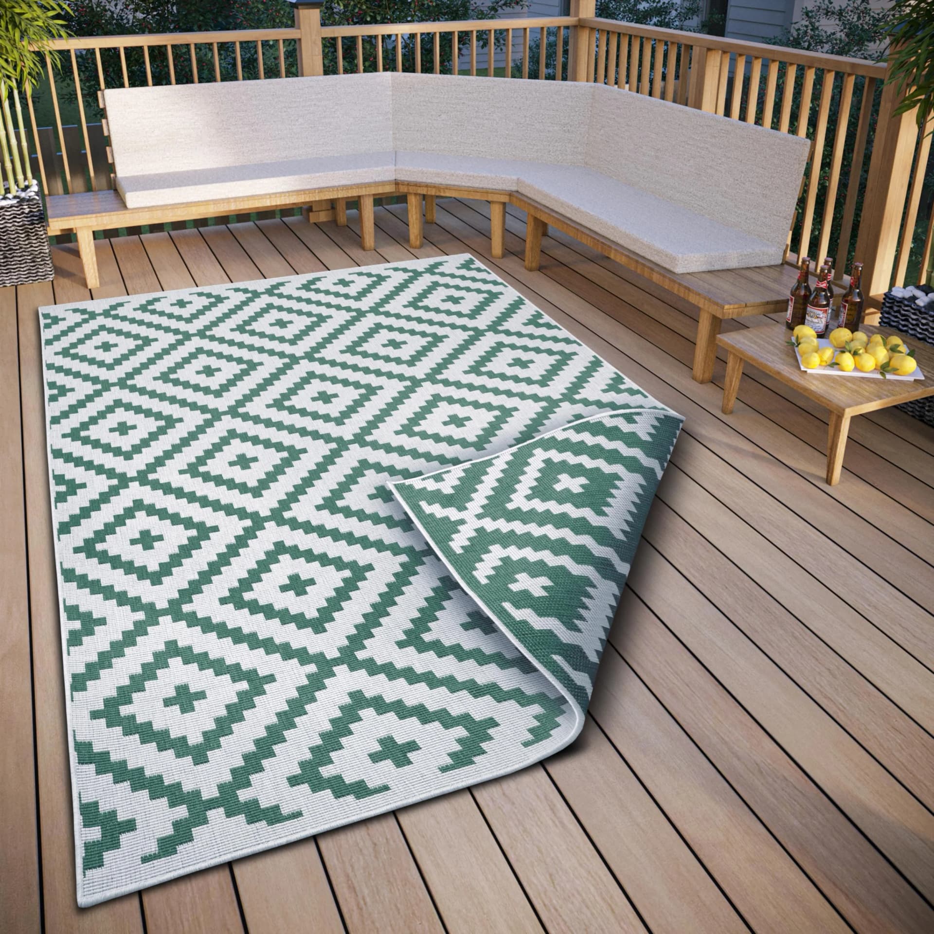 Teppich MY HOME Ronda Wendeteppich Gr. 6, Sisal-Optik, Flachgewebe, Geometrisches Boho Design