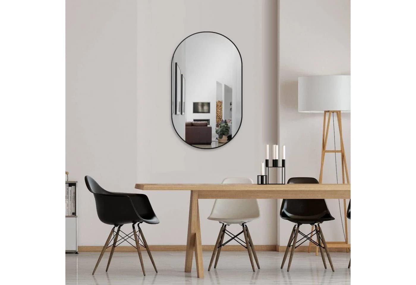 HOKO Dekospiegel Modern Wandspiegel Oval Aluminiumrahmen