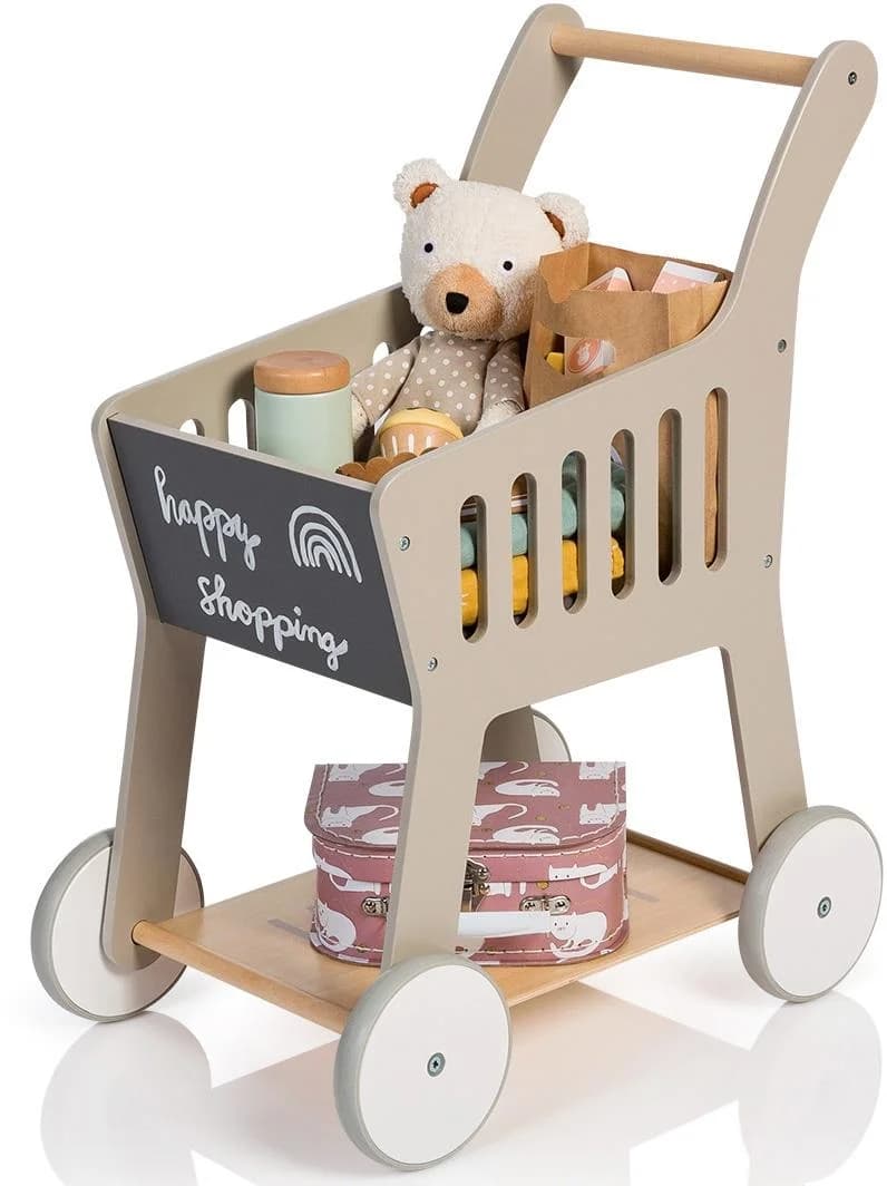 MUSTERKIND Spiel-Einkaufswagen Rubus grau/natur Holz