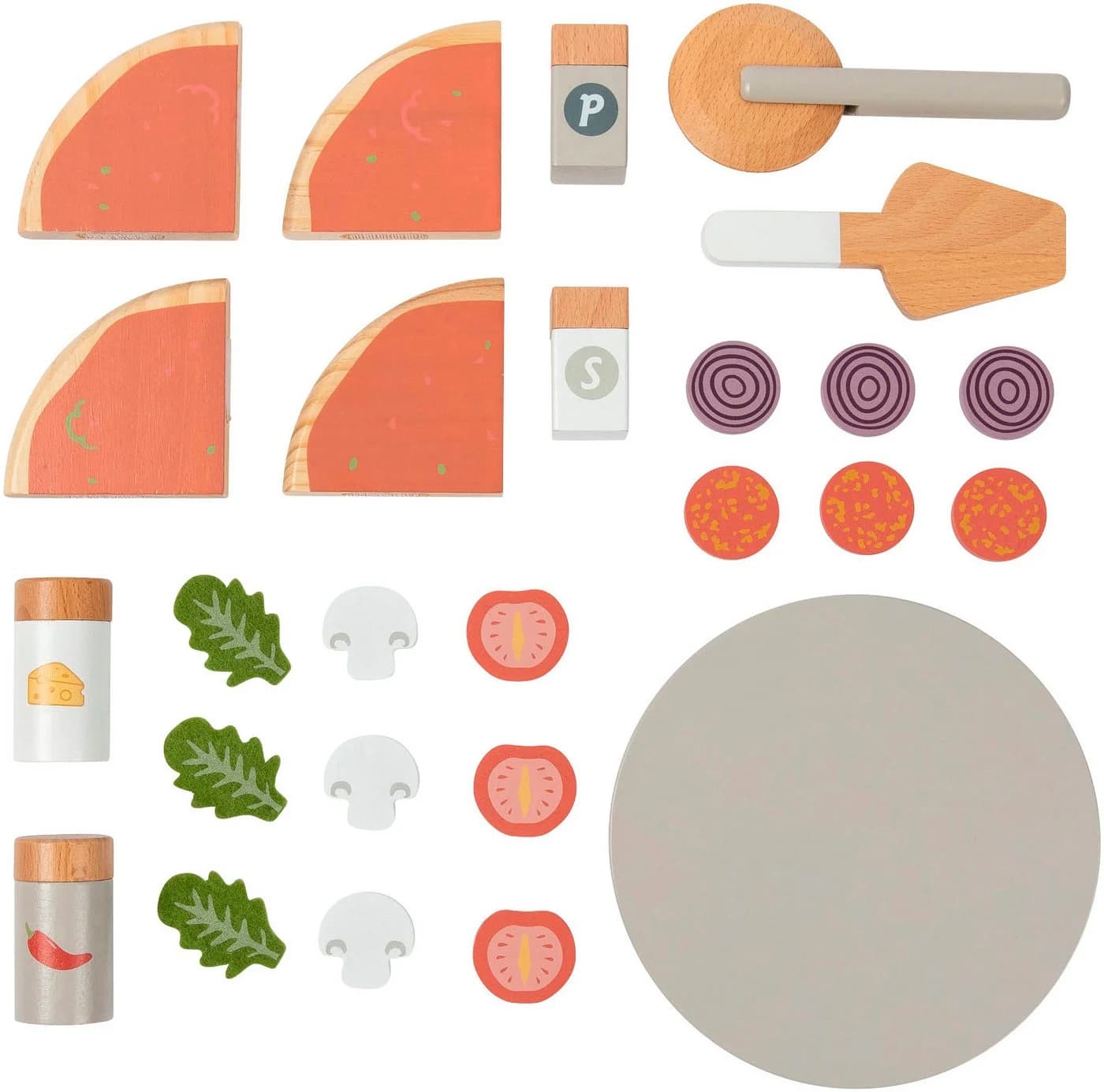 MUSTERKIND® Spiellebensmittel Pizza-Set Bunt Holz