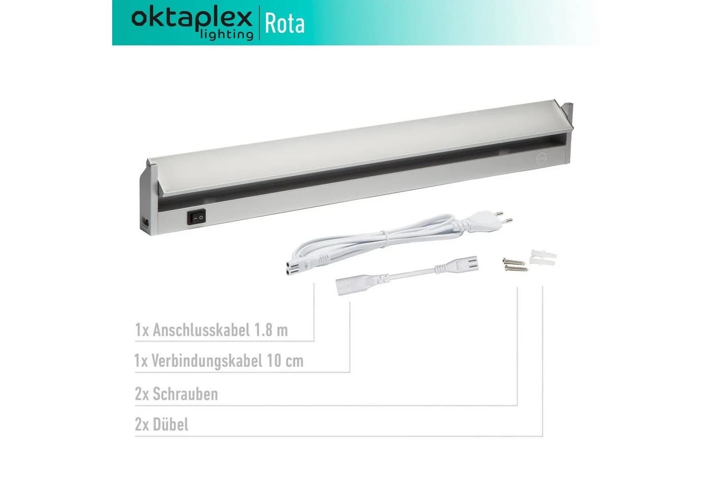 Oktaplex lighting LED Unterbauleuchte Aluminium 58cm Silber