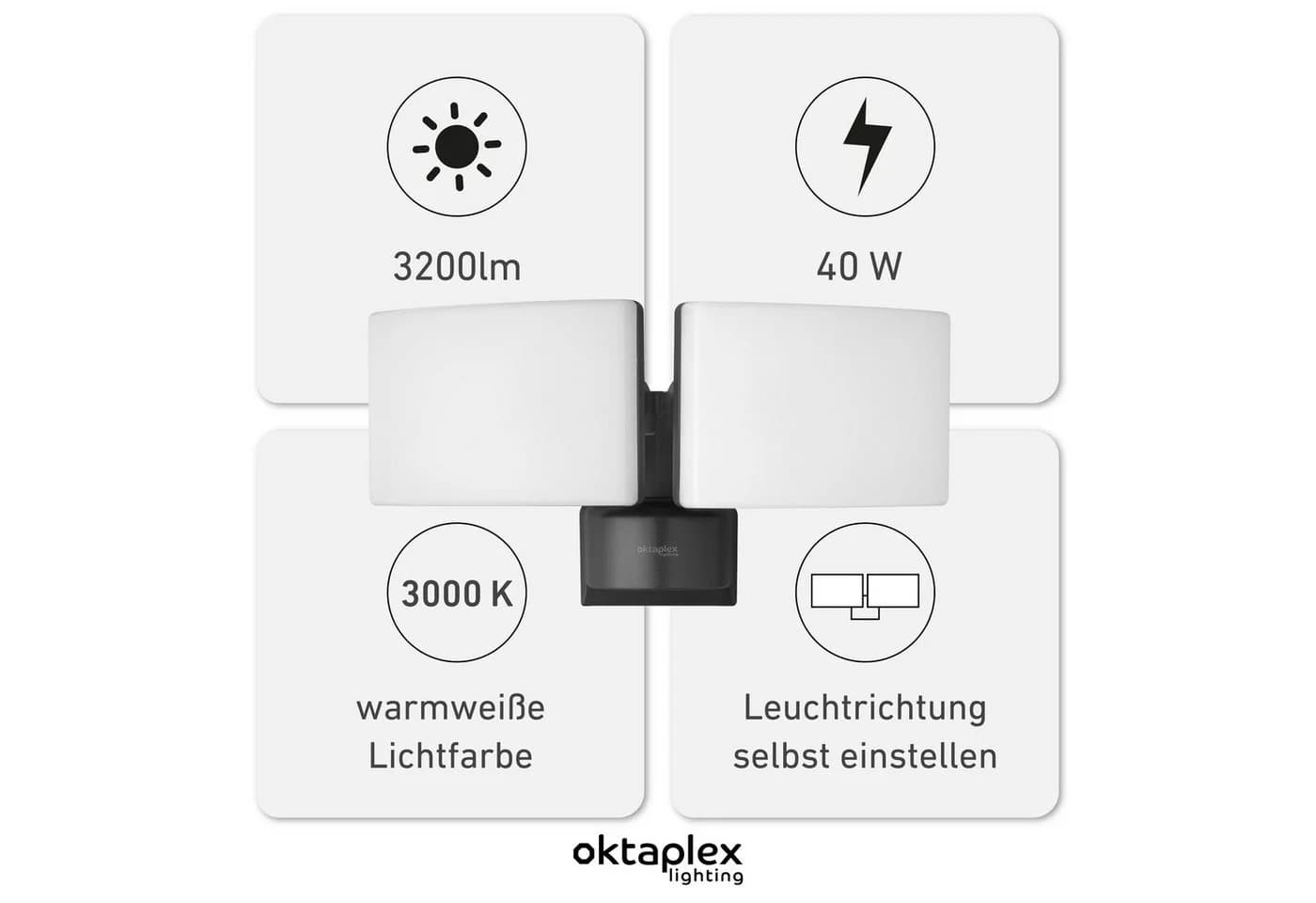 Oktaplex lighting Cali Dos LED Außen-Wandleuchte Anthrazit