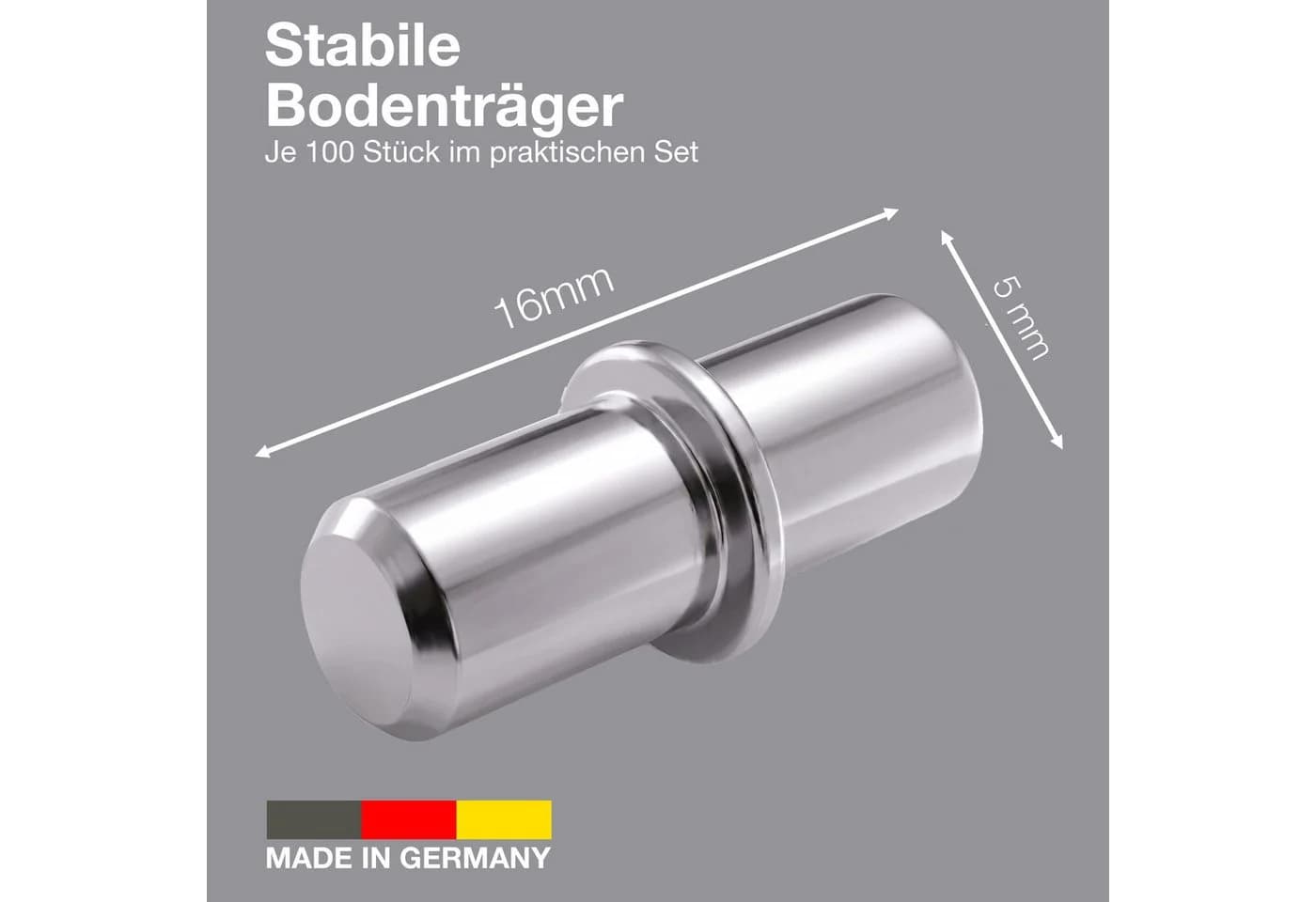 K-Möbel Regalbodenträger 100-tlg. Vernickelter Stahl Silber