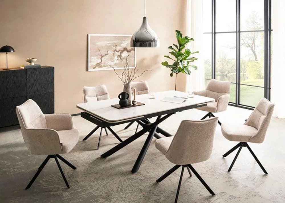 Esstisch Pietra Weiß/Schwarz Home Affaire