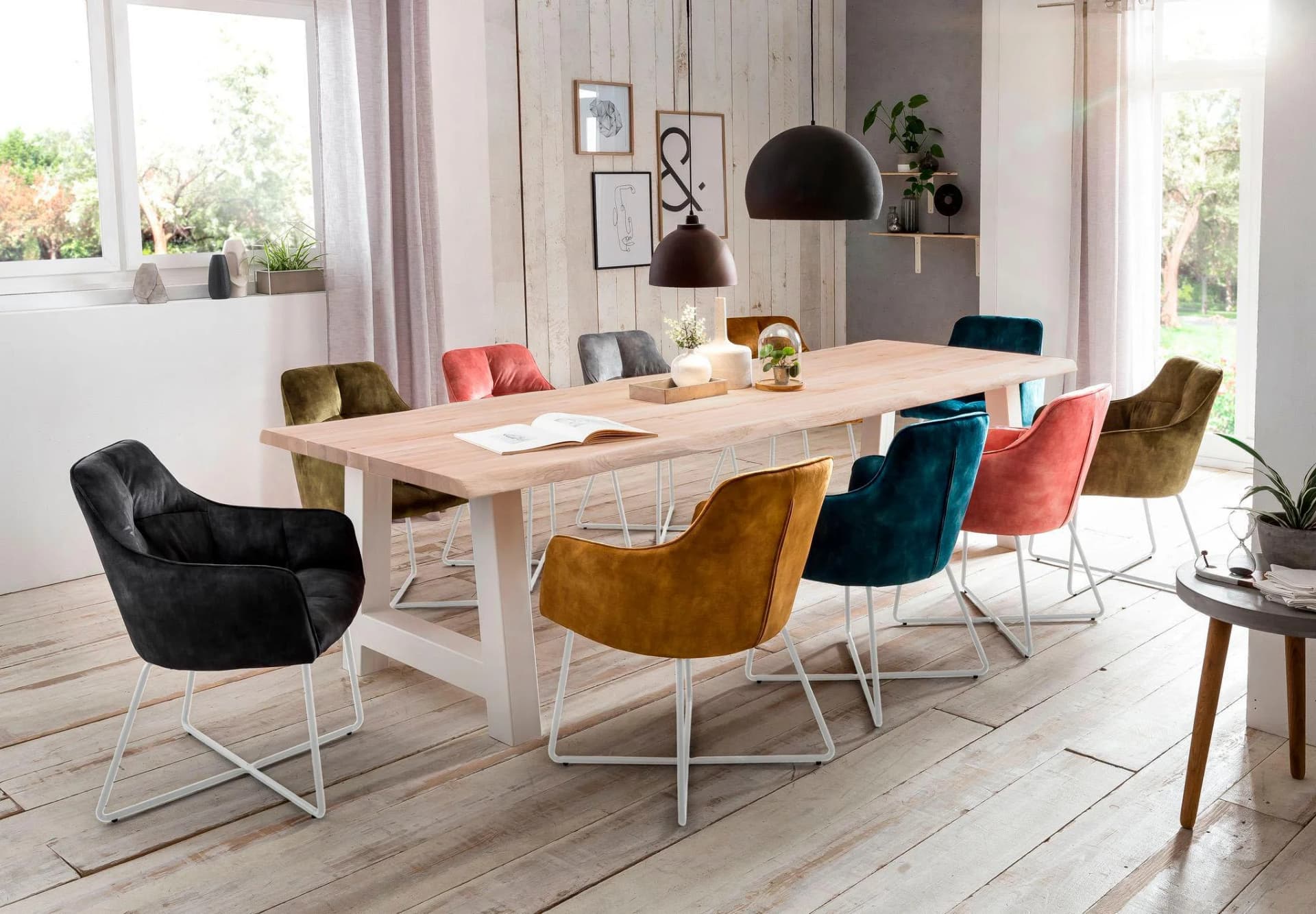 HOME AFFAIRE Esstisch Tristan Weiß Massivholz Wildeiche