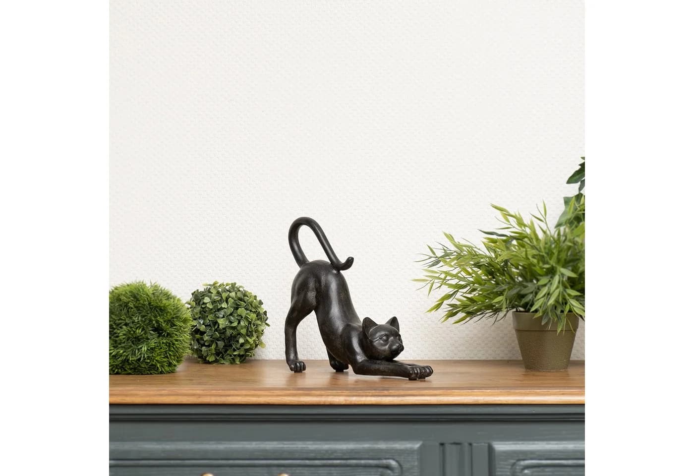 Moritz Dekofigur Katze Schwarz Geometrisch Polyresin
