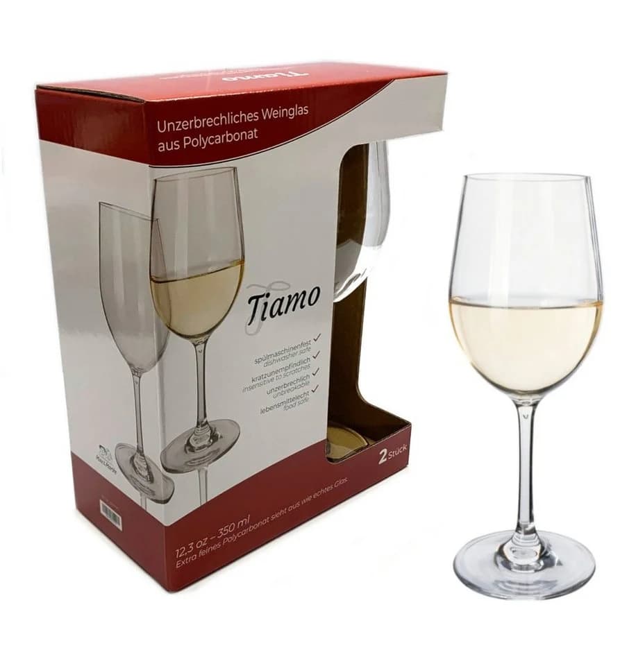 Moritz Tiamo Weißweinglas Set 2x 350ml Polycarbonat Transparent