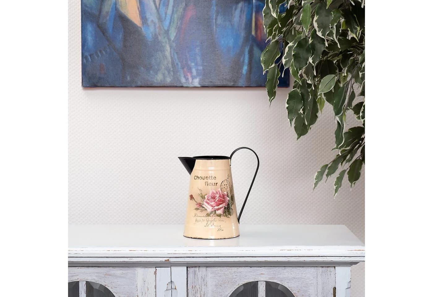 Moritz Gießkanne Zink mit Rosenmotiv Retro Design