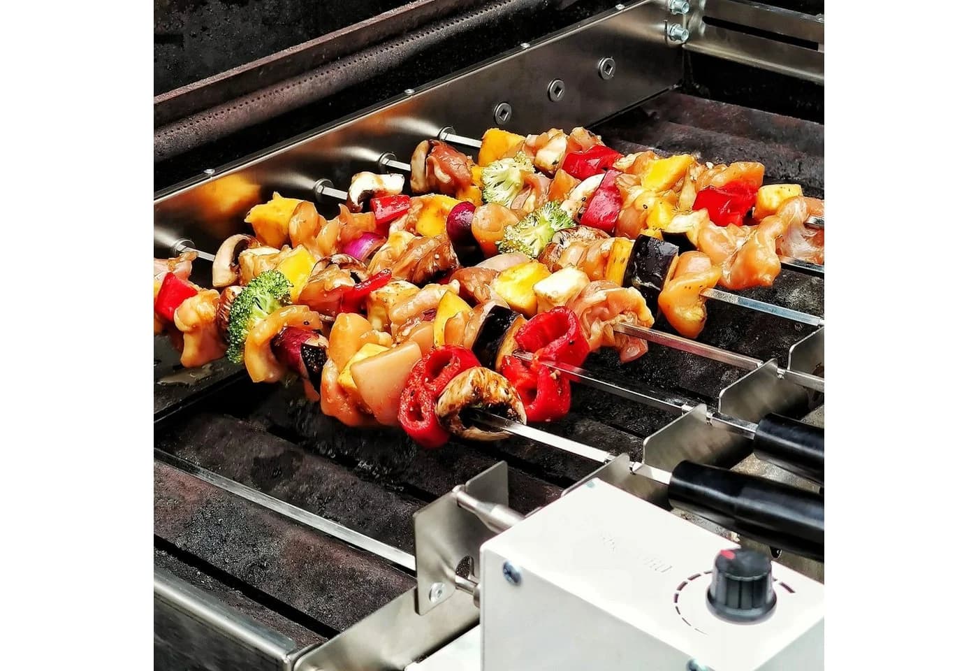 BBQ-Toro Drehspieß Edelstahl Grillaufsatz mit 11 Spießen
