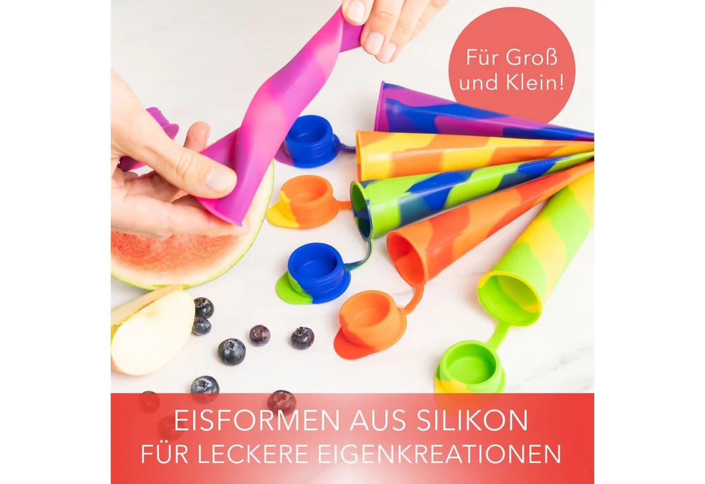 AVANA Eisformen 6-tlg. Silikon BPA-frei Bunt
