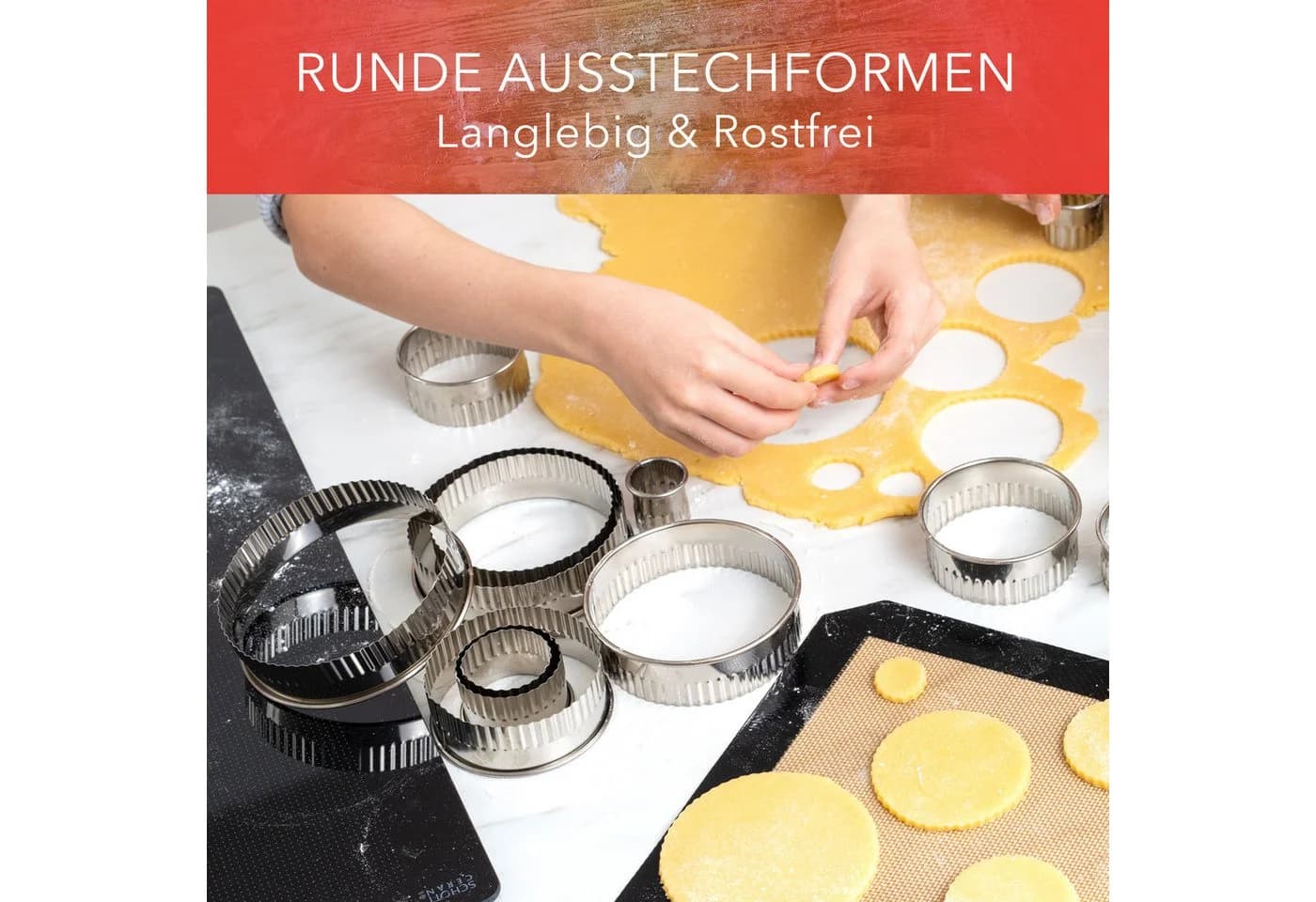 AVANA 12er-Set Ausstechformen Edelstahl Gewellt Silber