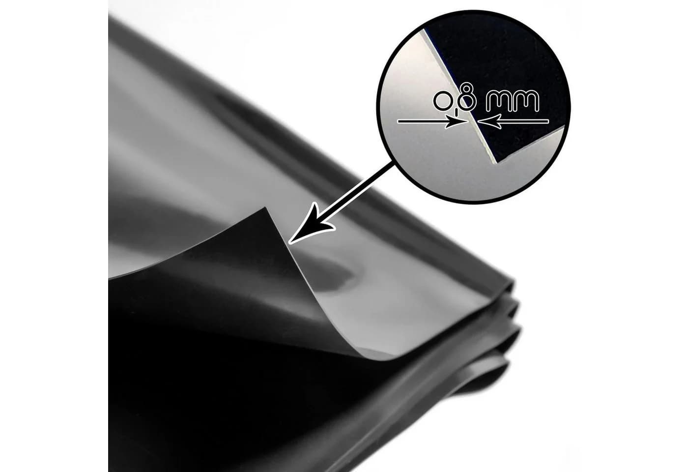 BooGardi Teichfolie Schwarz 0,8 mm PVC UV-beständig