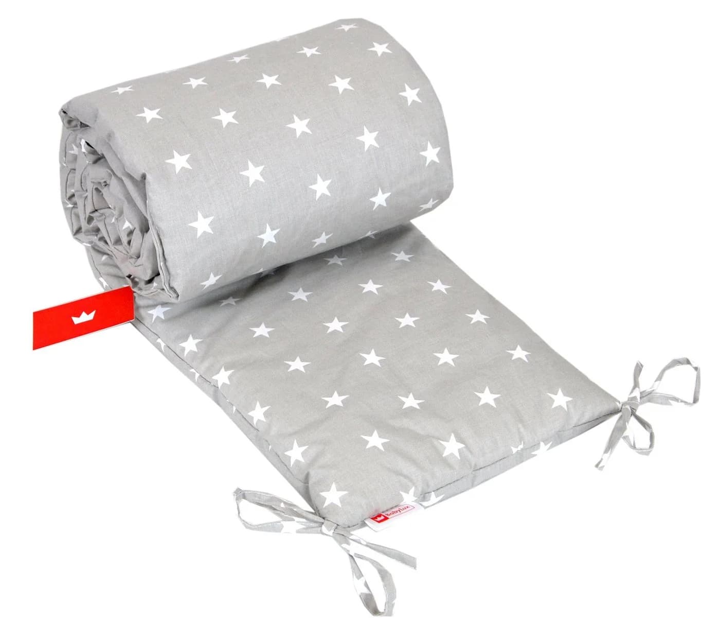 BabyLux Bettnestchen Grau 210x30 cm mit Bindebändern