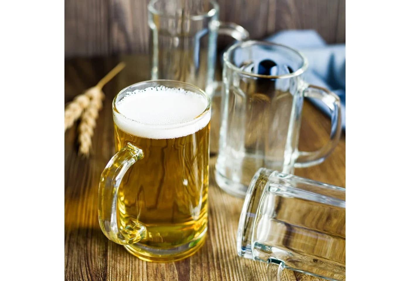 SendeZ Bierseidel Set 4-tlg. 500ml Glas mit Henkel