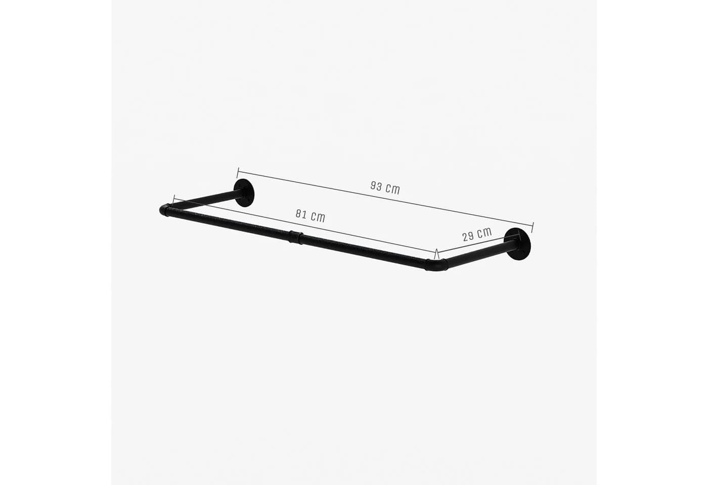 pamo. design Kleiderstange FINN Schwarz Industrial Wandmontage