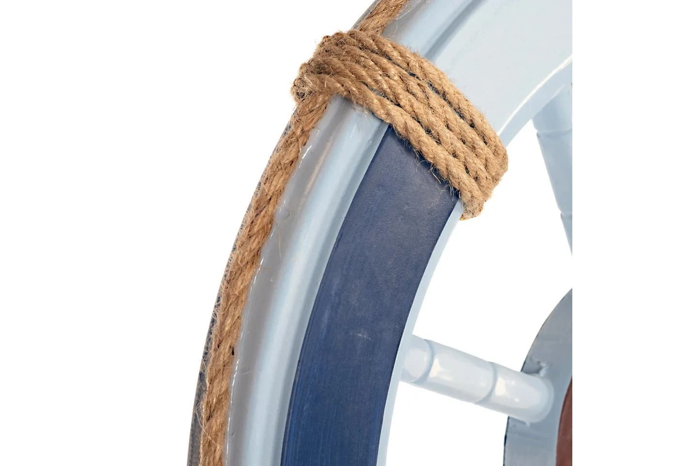 BIRENDY Deko Steuerrad Blau-Weiß Holz Nautik Optik