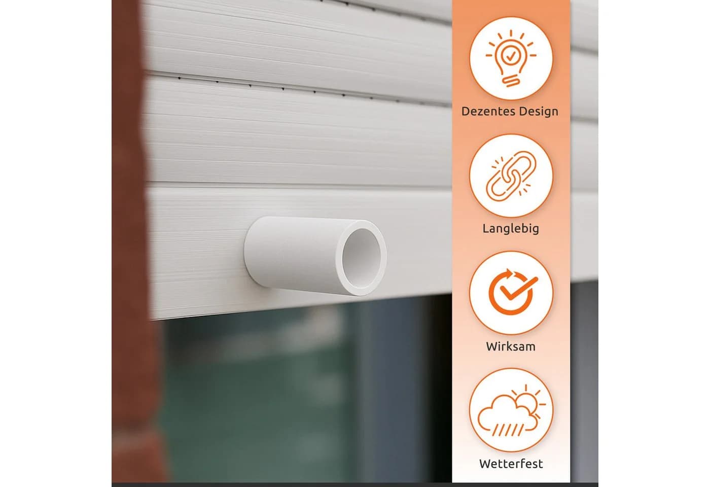 ECENCE Rollladen-Anschlagstopper 20er Set 40mm Weiß