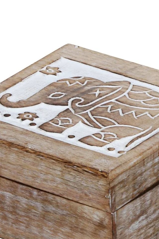 Marrakesch Orientalische Aufbewahrungsbox aus Massivholz Braun Handarbeit