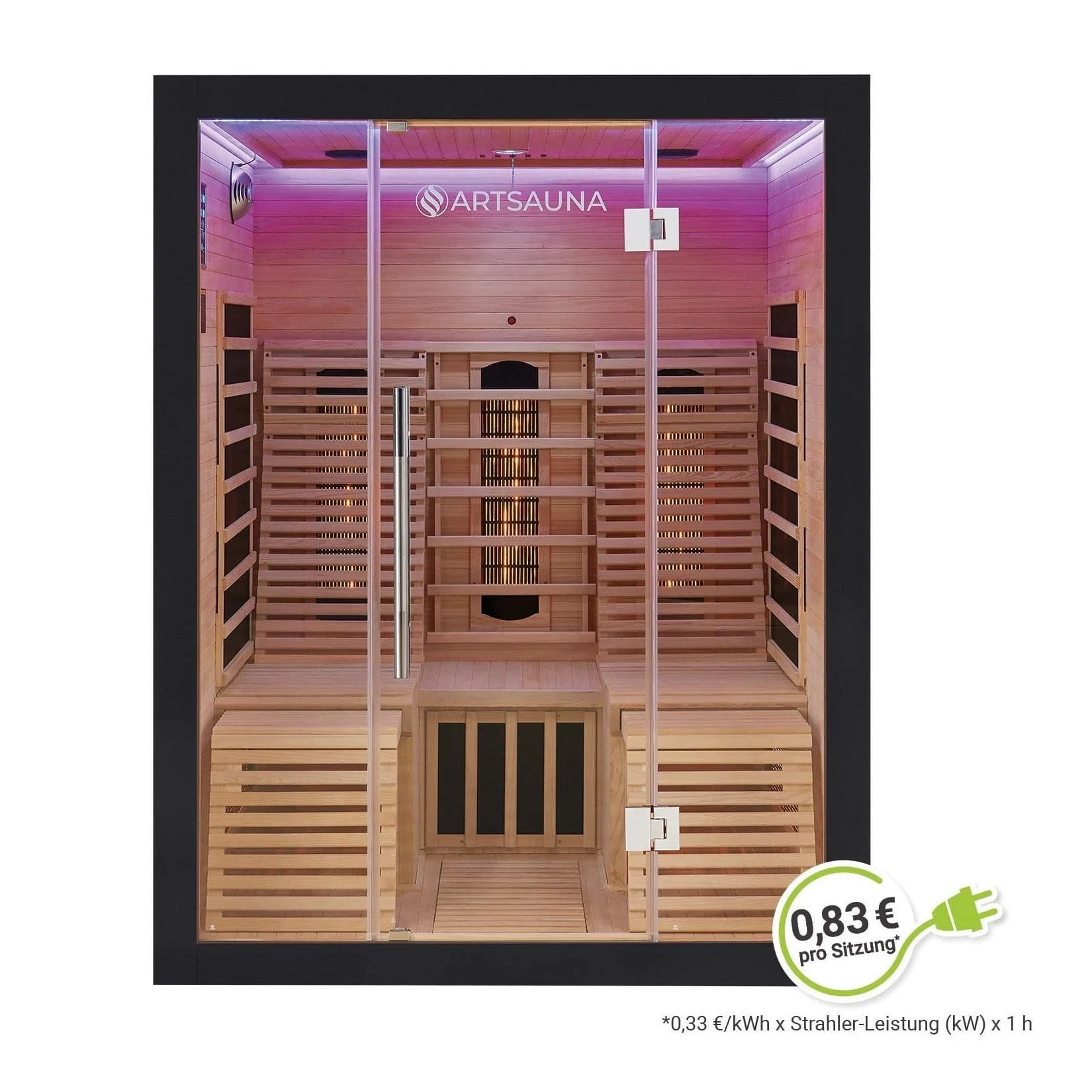 Artsauna Infrarotkabine Helsinki 150 Schwarz Dual Technologie LED