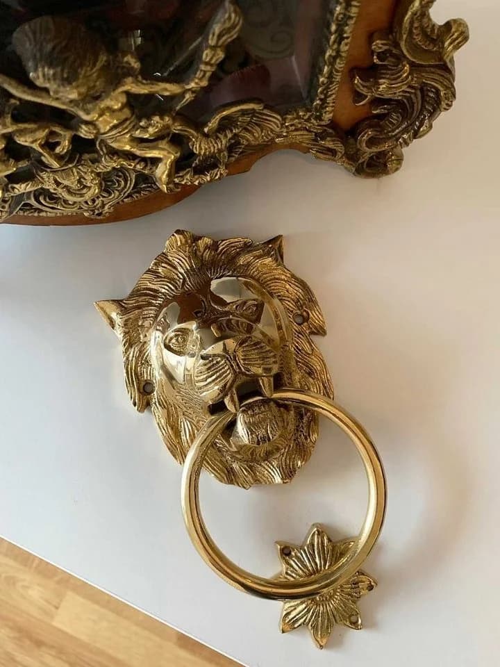 Aubaho Türklopfer Löwe Messing Antik-Stil