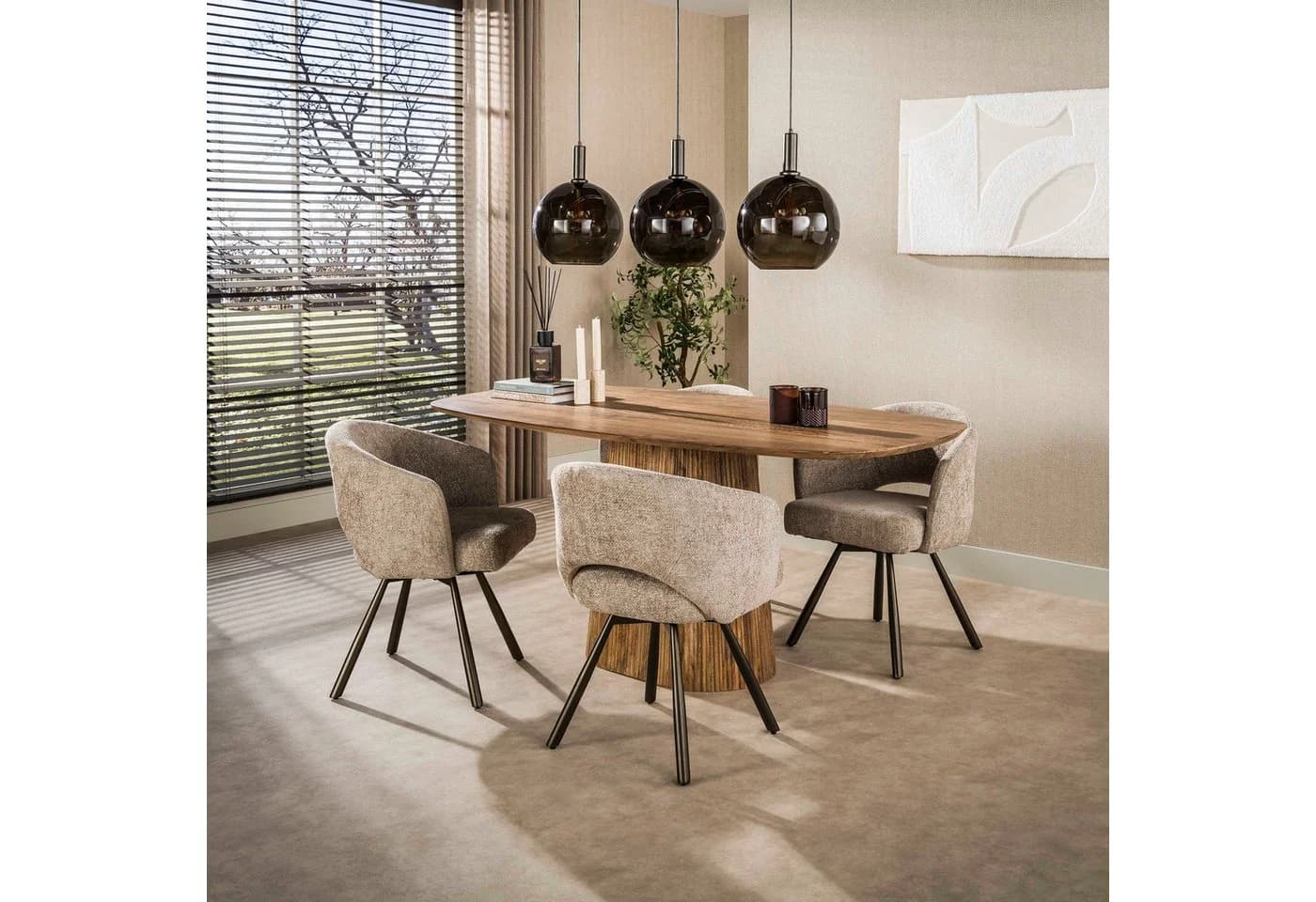 LEVEN Lifestyle Esstisch „Nordic Linea“ Oval Mangoholz