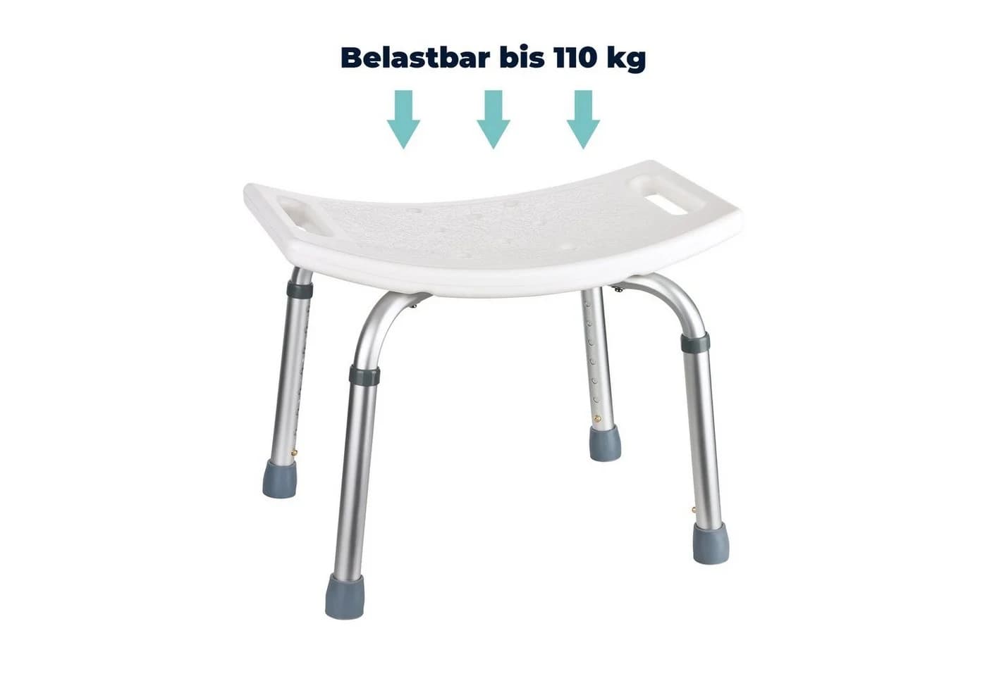 flexilife Duschhocker eckig höhenverstellbar 110 kg Tragkraft